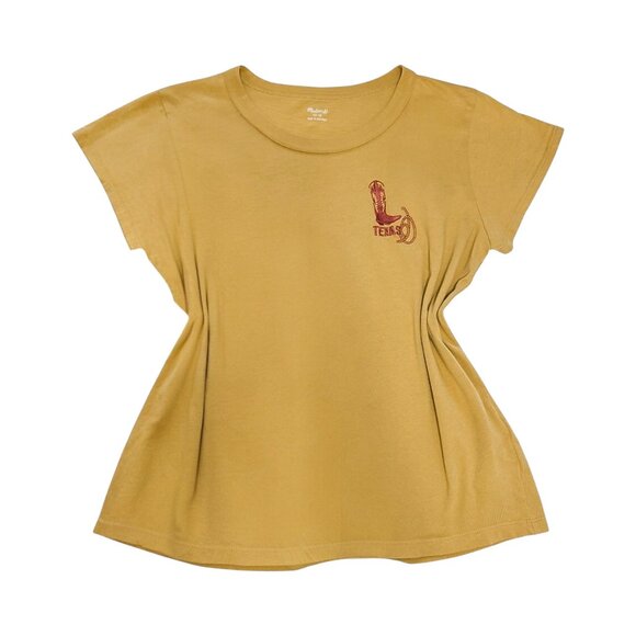 Madewell x Made Some Souvenirs Embroidered Perfect Vintage Tee Yellow Size M - Picture 5 of 9